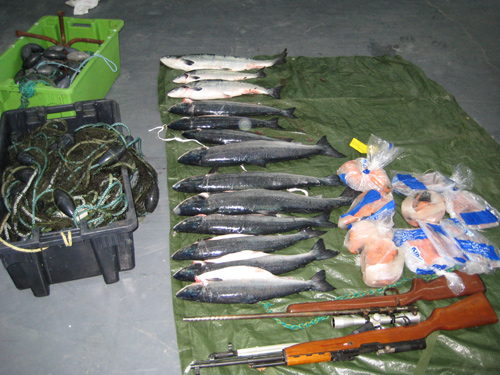 Items recently seized during Inland Fish Enforcement operations near Quirpon