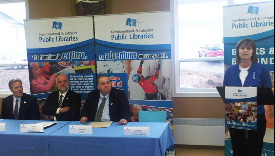 Minister Burke celebrates the completion of renovations and upgrades to Deer Lake Public Library