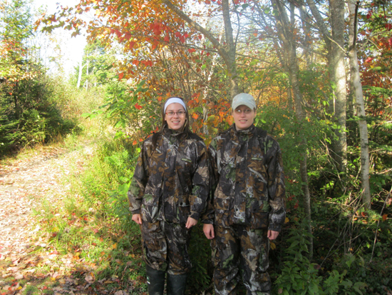 Angelina House, provincial winner of the 2011 Atlantic Province’s Youth Hunting and Fishing Exchange Program, and Krista Perry on their white-tailed deer hunt in Nova Scotia