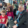 The Honourable Clyde Jackman, Minister of Education, joins children and families at the Daybreak family resource centre at Bishop Abraham Elementary in St. John's to launch the second annual Play and Learn Week - November 4, 2013