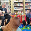 The Honourable Clyde Jackman, Minister of Education, joins participants at the launch of the Early Literacy Foundations program at the Michael Donovan Library this morning as part of Family Literacy Day activities – January 27, 2014