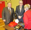 The Honourable Terry French, Minister of Tourism, Culture and Recreation; Innovation, Business and Rural Development and MHA for Conception Bay South, joins the Honourable Clyde Jackman, Minister of Education, and Sherry Healy, Resuscitation Coordinator with the Heart and Stroke Foundation, during the launch of the AED Program - Schools at Queen Elizabeth Regional High in Conception Bay South - February 24, 2014.