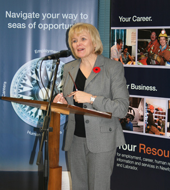 The Honourable Susan Sullivan, Minister of Human Resources, Labour and Employment